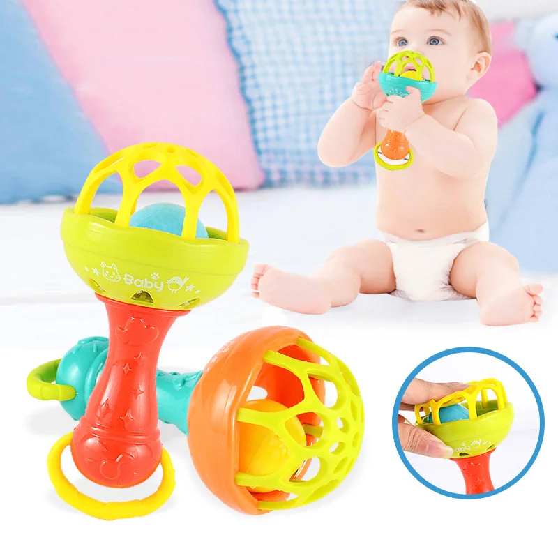 Soft Rubber Teether Rattle Stick Multi Function Baby Rattles Sticks