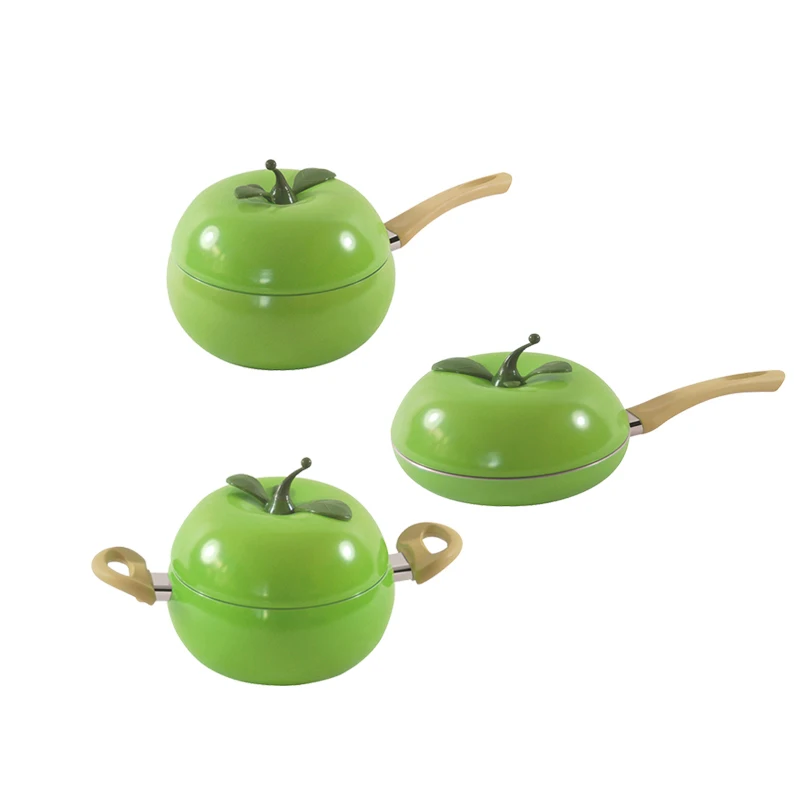 

Pots for Kitchen Soup Pot Fruit Pan Aluminum non-stick Apple Shape no fumes Kitchen Tools Cookware