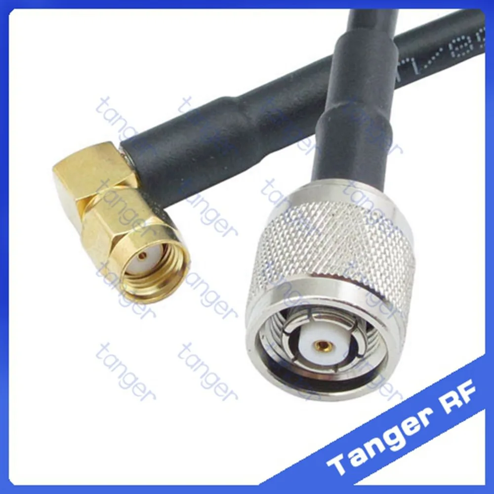 

Hot selling RP-TNC male to RP-SMA male connector right angle RF RG58 Pigtail Jumper Coaxial Cable 20inch 50cm and High Quality