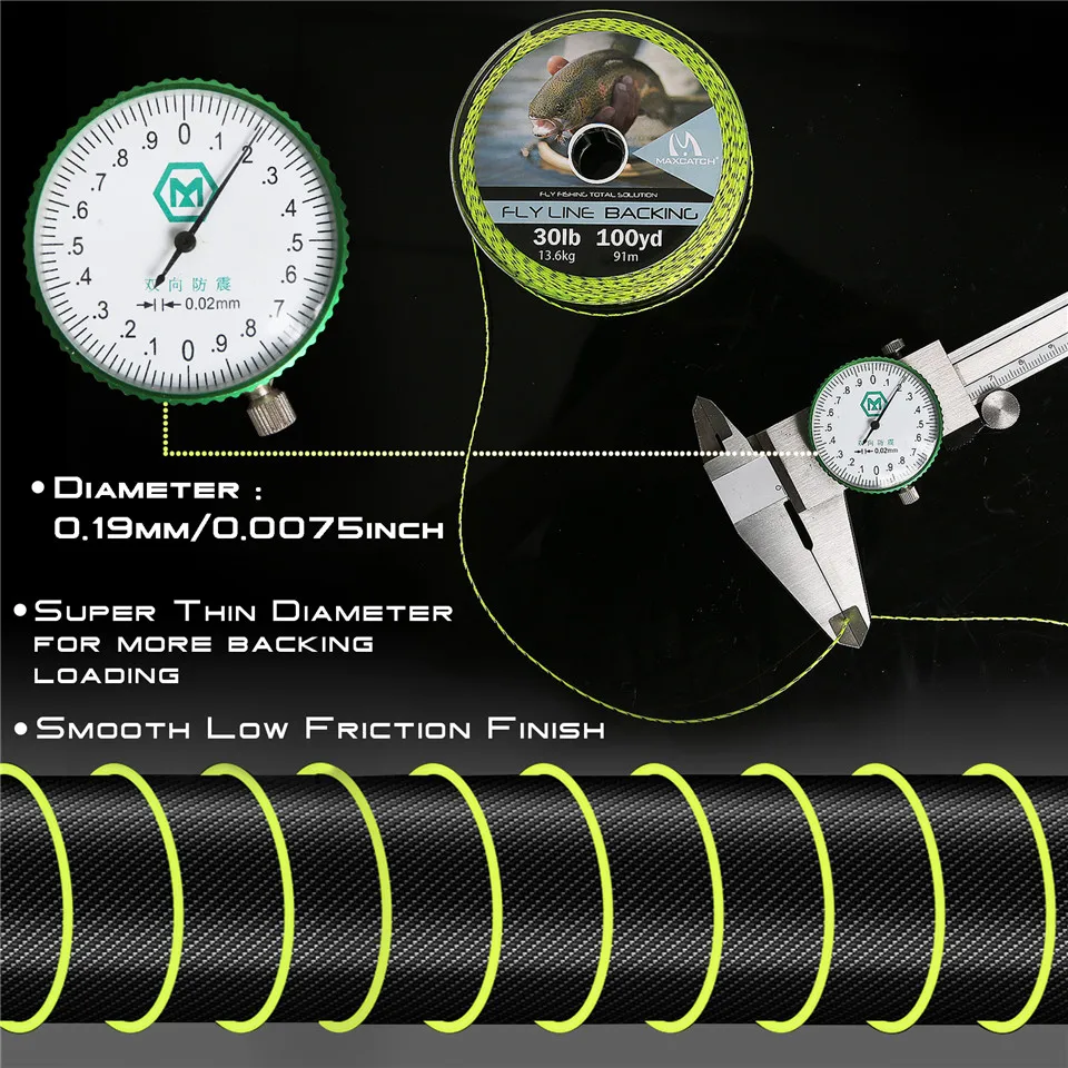 Maximumcatch бэк-Fly леска 20/30LB 50/100/300 ярдов опорная линия мульти Цвет Плетеный Fly Line