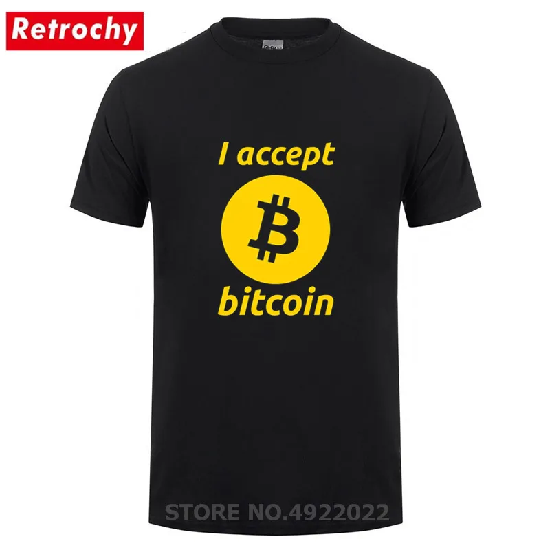 Cryptocurrency Bitcoin T-Shirt Men's Creative Design I accept bitcoin Tshirt Ripple Peercoin Qura Factom T Shirt HipHop Top Tees