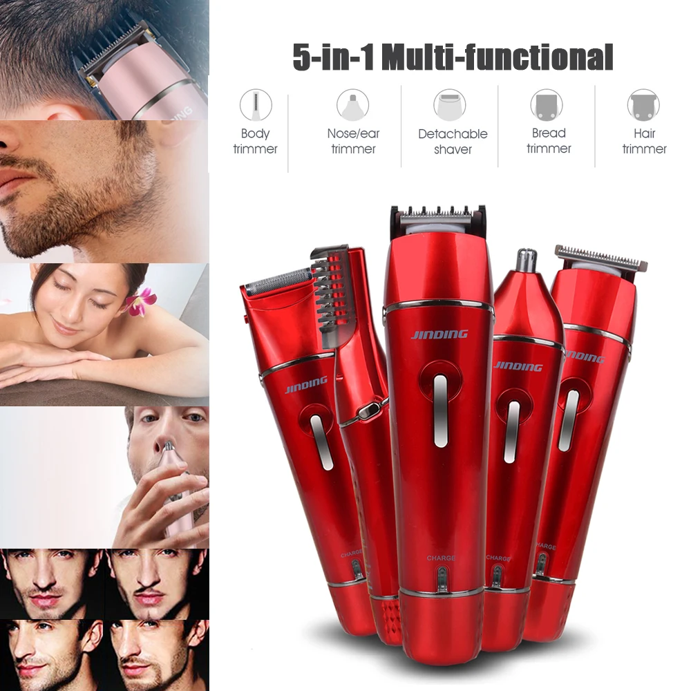 110-240V 5-in-1 USB Waterproof Electric Shaver Hair Clipper