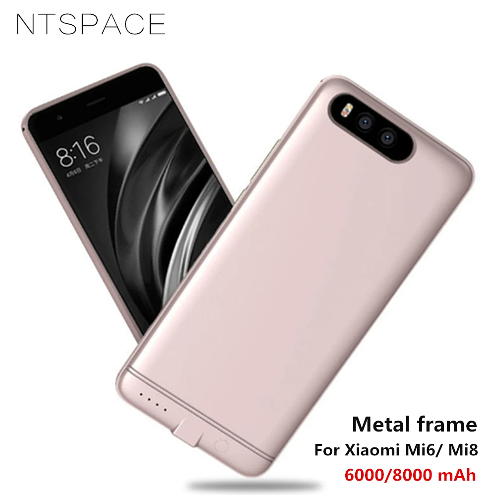 6000/8000 мАч Power Bank чехол для Xiaomi Mi 6 портативное аккумуляторное зарядное устройство