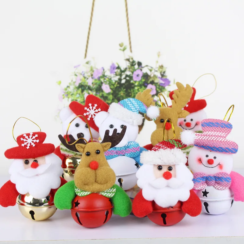 8 шт. Рождественский колокольчик Санта Клаус куклы Висячие капли Рождественская елка украшения Рождественский подарок для детей Navidad подарки