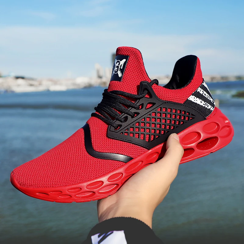

Men's Running Shoes Professional Outdoor Breathable Comfortable Fitness Shock absorption Trainer Sport Gym Sneaker 2019 Hot Sell