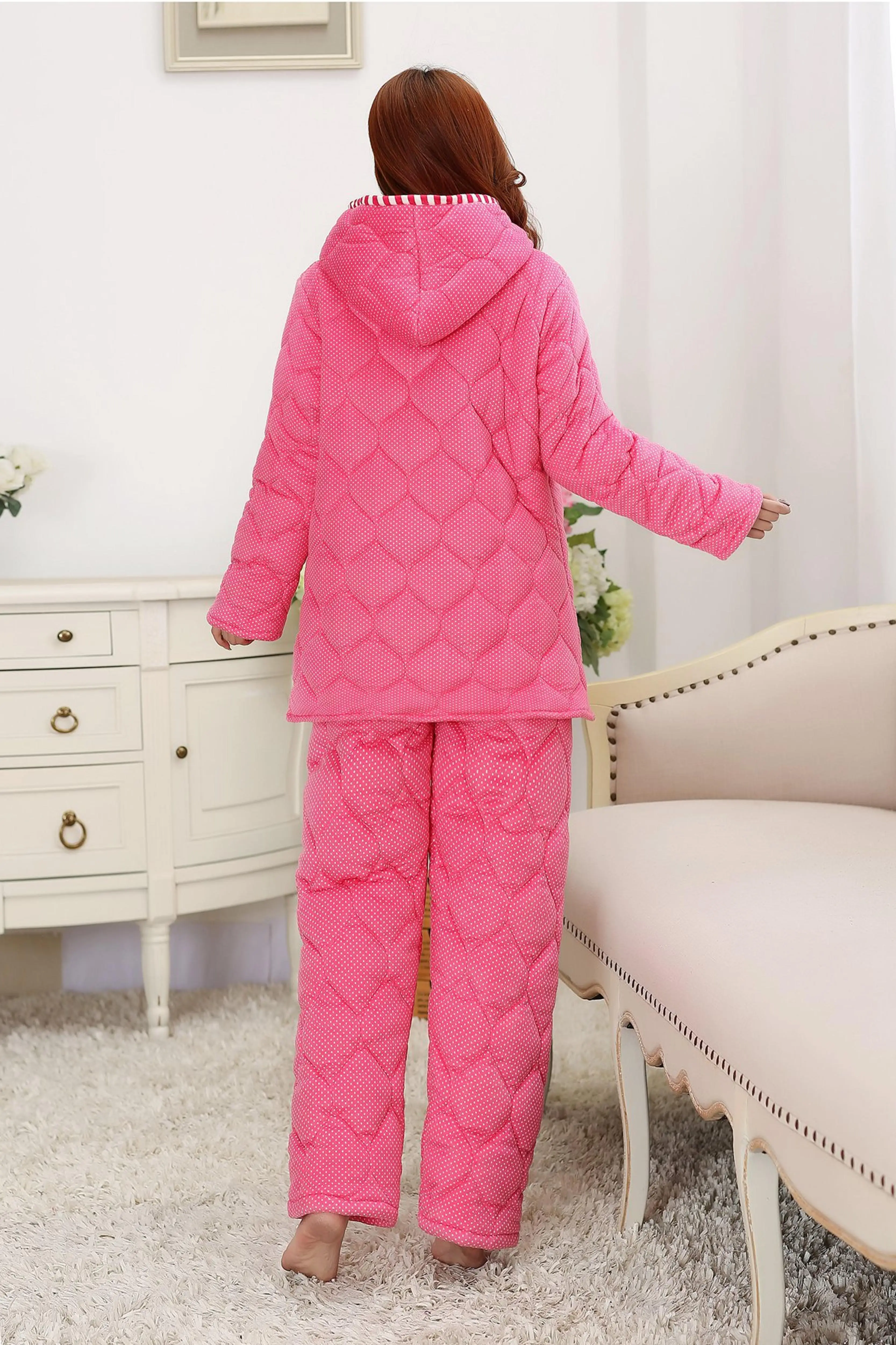 Хлопковая пижама для беременных с зажимом и капюшоном; зимняя Утепленная зимняя куртка из кораллового флиса; домашняя одежда