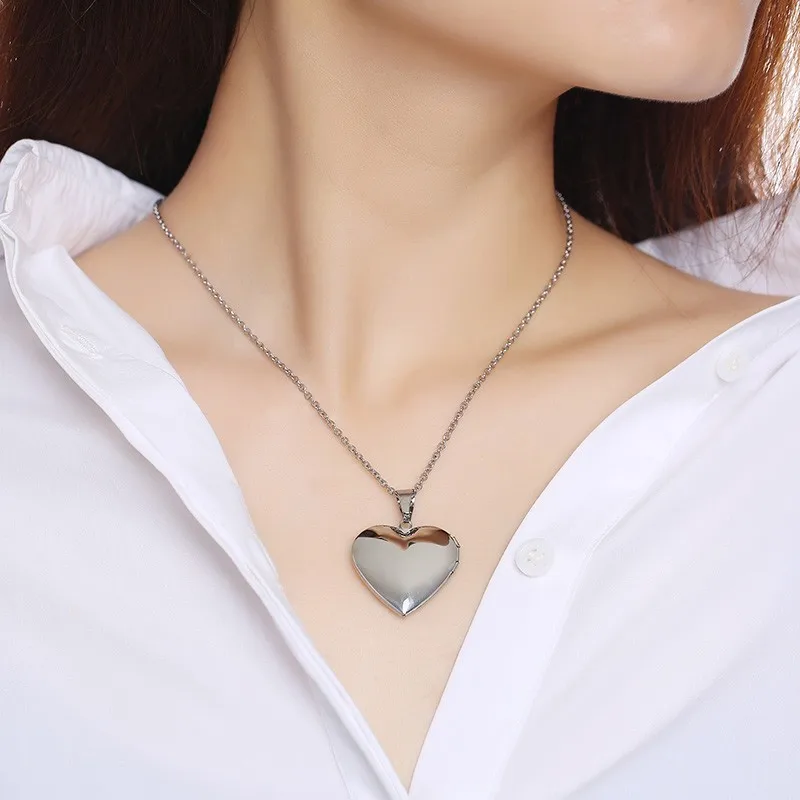 Vnox Always in My Heart фоторамка ожерелья для женщин гравировка из нержавеющей стали обещают подарки на память ювелирные изделия