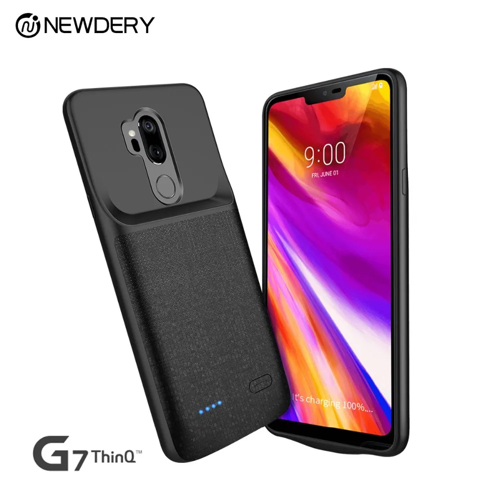 NEWDERY 4700mAh battery charger case for LG G7 ThinQ / G7 plus G7+ soft TPU ultra slim External Pack Backup power bank case
