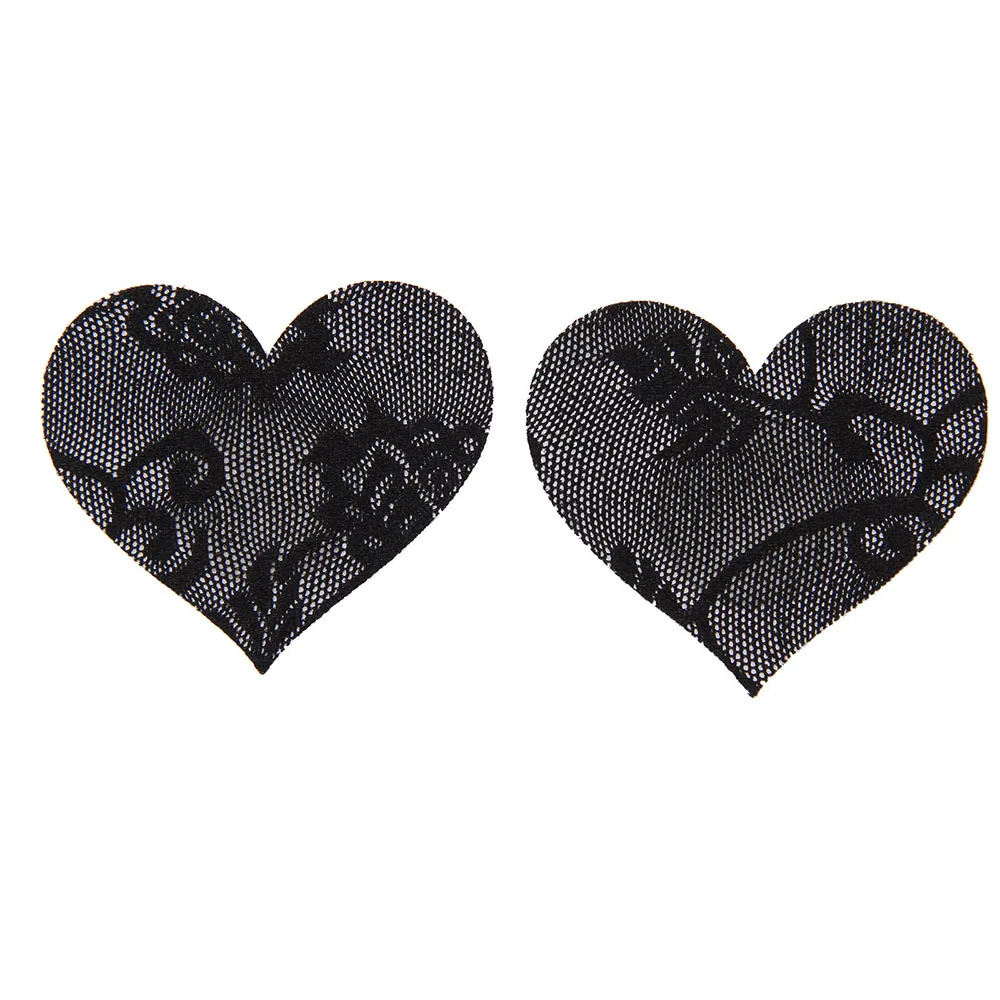 Черных сосок в форме сердца накладки самоклеющиеся одноразовые наклейка на груди сексуальные накладки на соски - Цвет: Heart