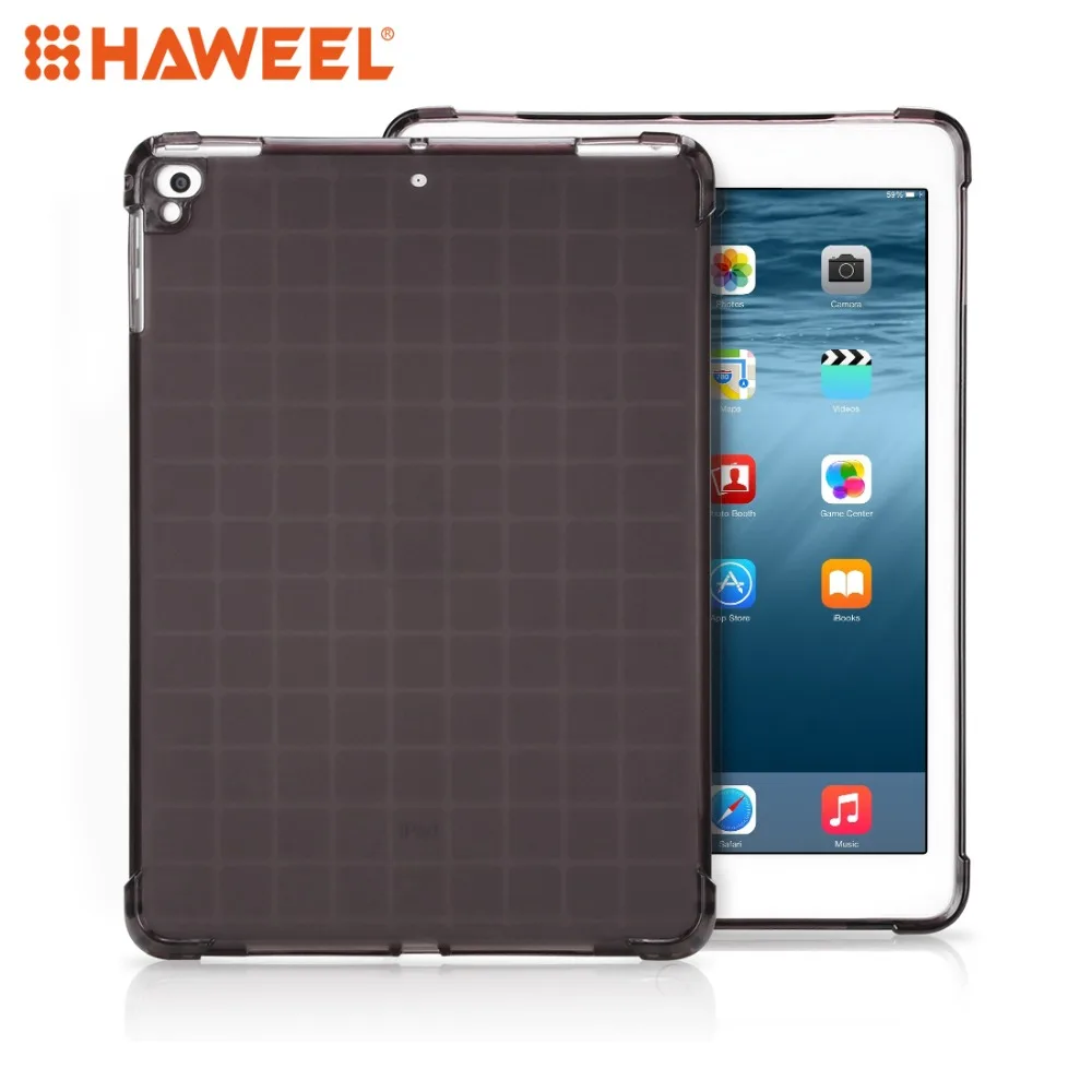 

Haweel Tablet Case Transparent TPU Full Edge Thicken Corners Shockproof Soft Protective Case for iPad 9.7 (2018)/(2017)/air/air2