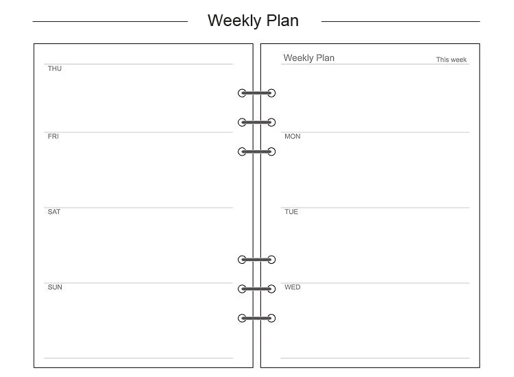A5 A6 A7 вкладыш Тетрадь пополнения машина для скрепления спиралью внутренняя страница дневник еженедельно ежемесячно планировщик To Do List