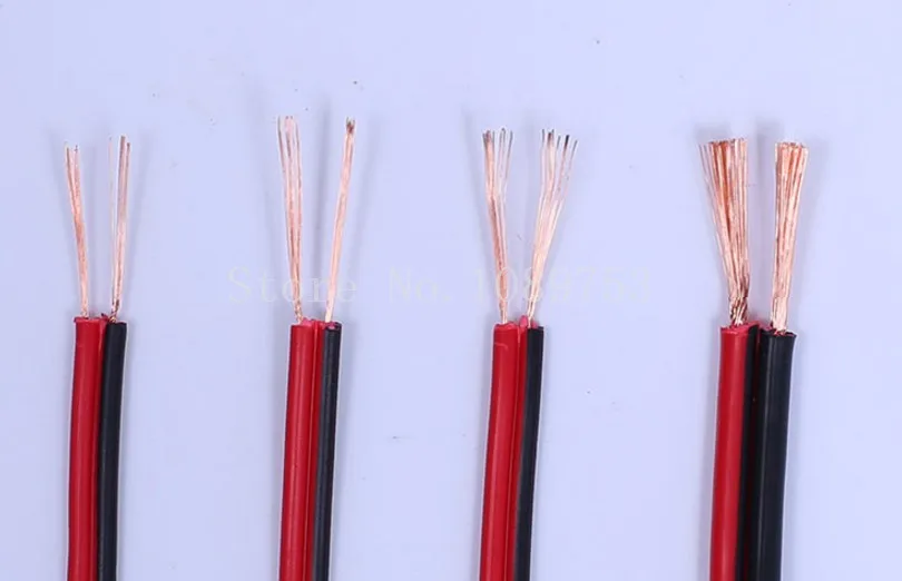 2-контактный 18AWG 20AWG 22 AWG Медь Электрический красные, черные Удлинительный провод светодиодный кабель 2/5/10/20 м