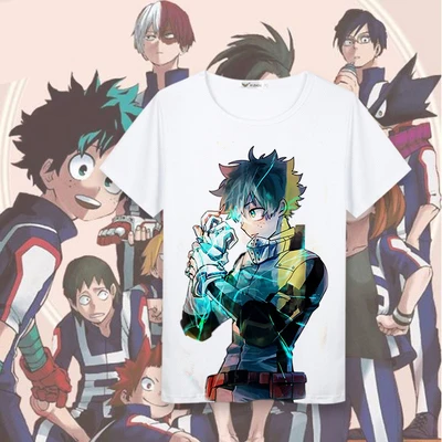 

Anime Boku no Hero Academia Midoriya Izuku T-Shirts Short Sleeve My Hero Academia Bakugou Katsuki Cosplay Unisex Tees Tops