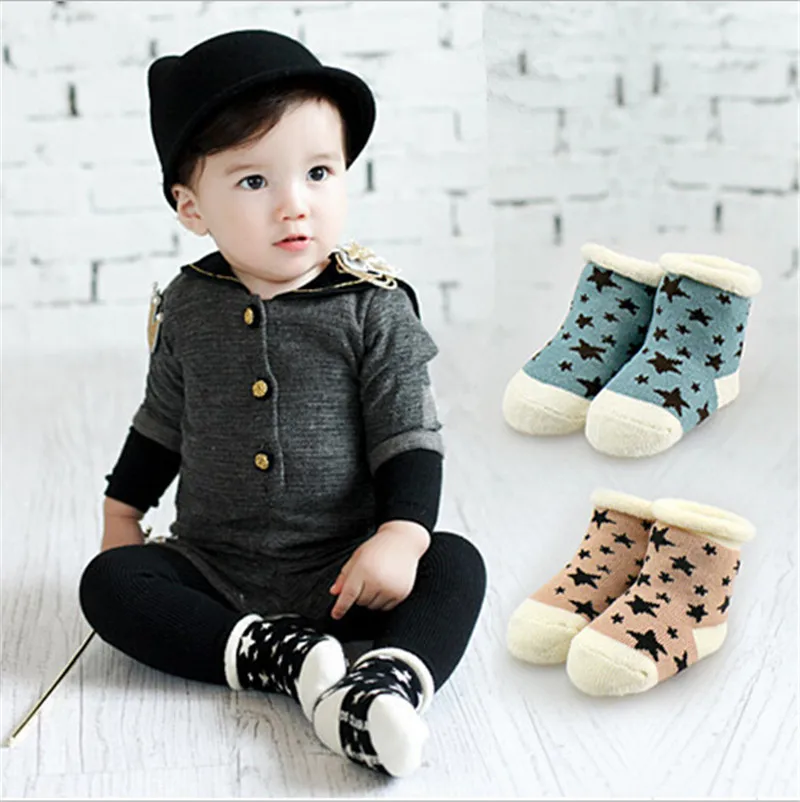 Fashion New Cotton Baby Socks Slip-resistant Floor Thick Warm Sock Kids Newborn Cartoon For 0-4 years |