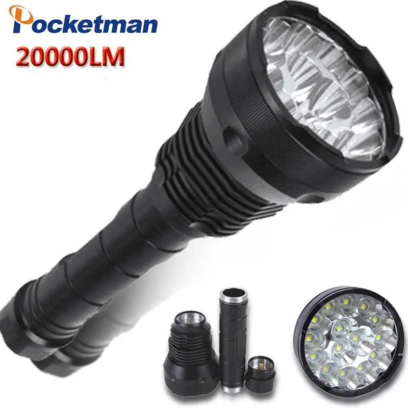 

20000 Lumens LED Flashlight 15 x XM-T6 LED 5 Modes Waterproof Super Bright LED Torch Flashlight Linterna Lampe Torche Lamp