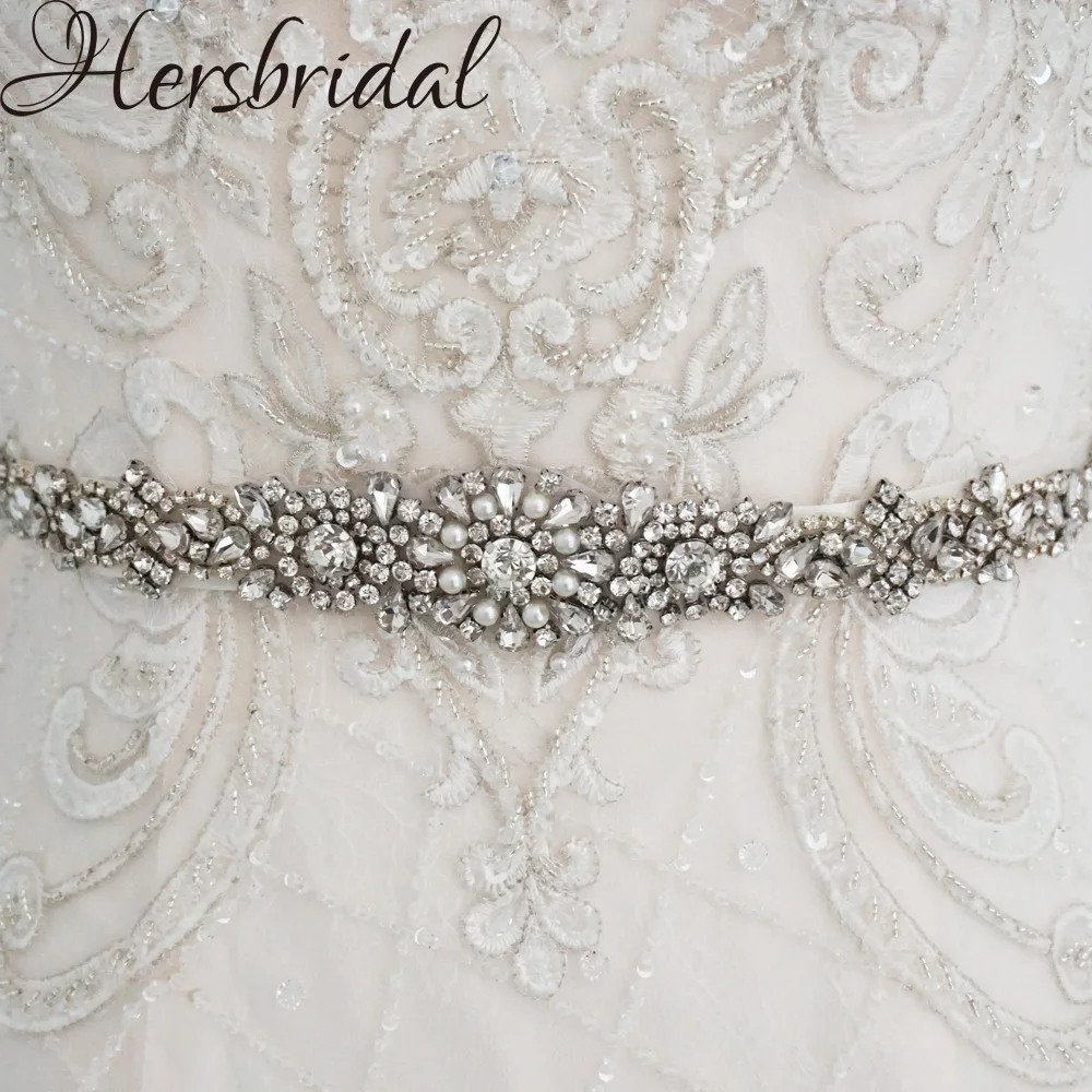 Luxury Crystal Bridal Belt Handmade Rhinestone And Pearls Wedding Sash Belt For Dresses Bridesmaid Accessories