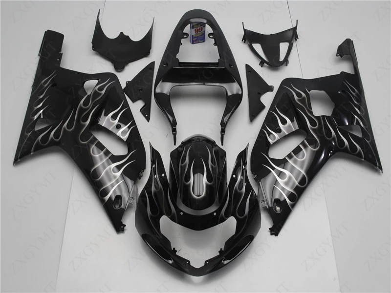 Обтекатель для мотоцикла GSX R 600 750 1000 2000 - 2003 K12 черный серебристый корпус рамки
