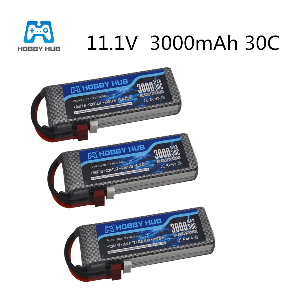 

2/3/4PCS 11.1V 3S 30C 3000mAh Lipo Battery 3000mah 11.1v battery for RC Helicopter Car Boat Toys 3s Battery pack
