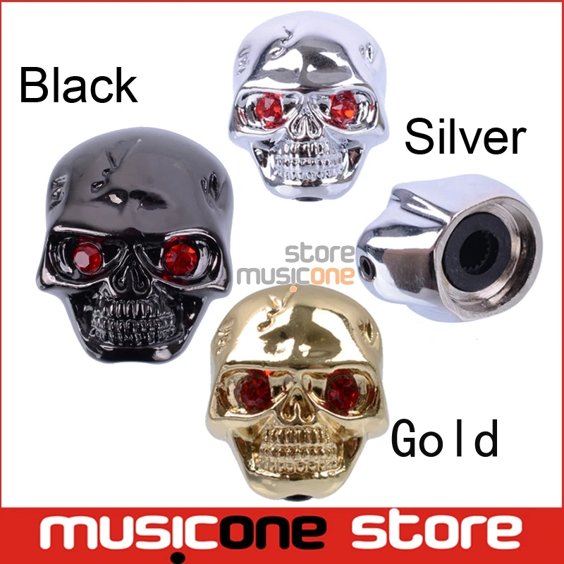 Skull Head Electric Guitar Volume Tone Tuning Knob Bass Metal Tuner Pot