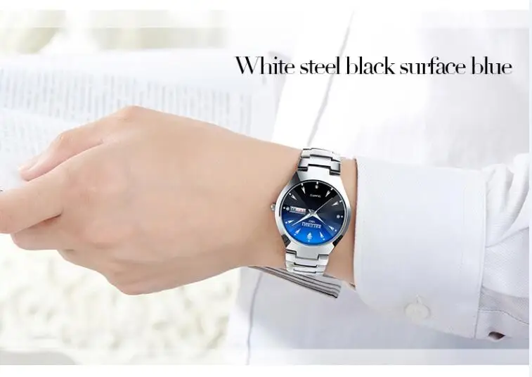 Luxury Fashion Watches Black Silver Full Steel Waterproof Date Quartz Watch Business Men For Man Women Clock Gift For Lover Wife