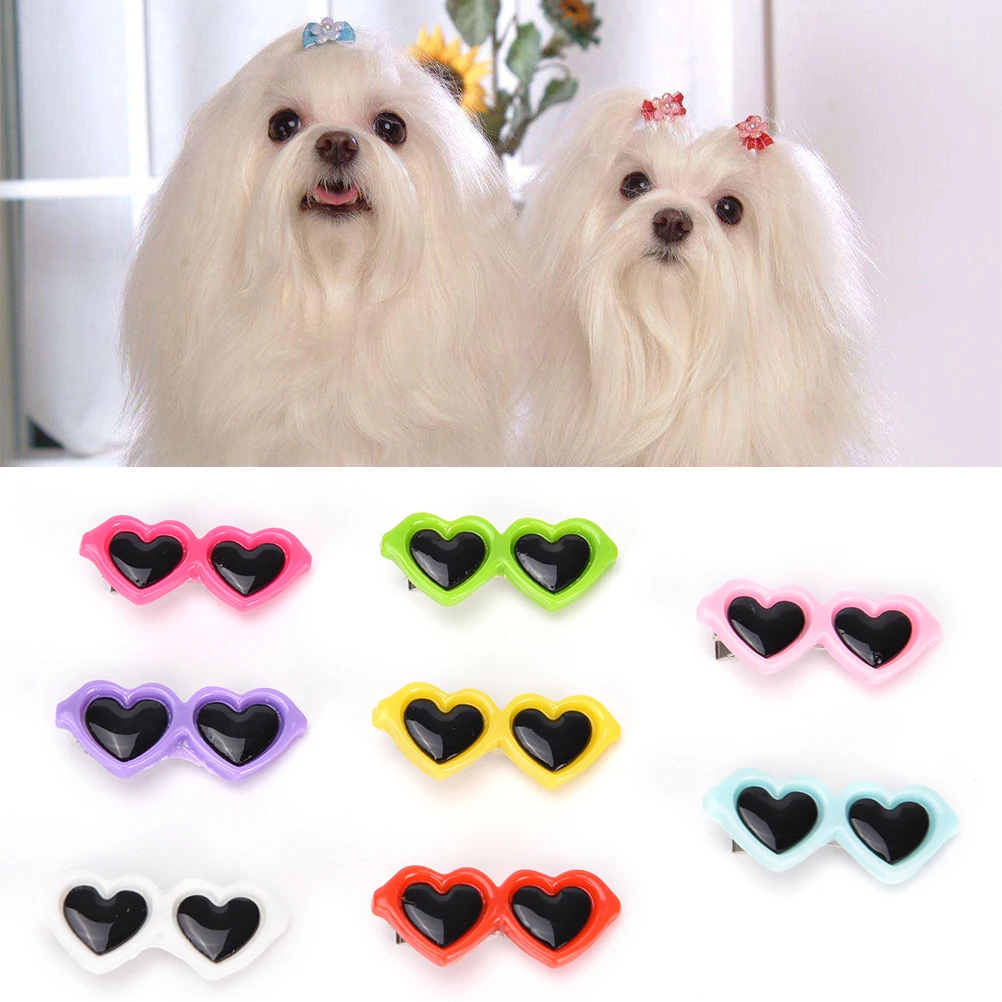 

1PCS Love Glasses Pet Puppy Dog Cat Hairpin DIY Hair Sunglasses Hair Clips Pet Dog Grooming Decorative Pet Hair Accessories