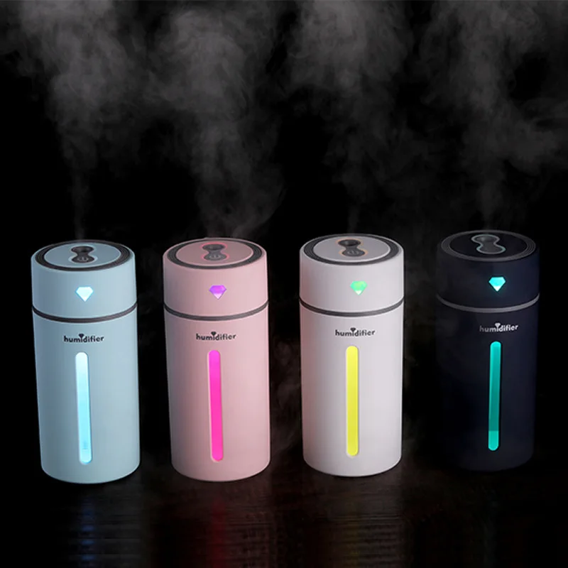 

Portable Mini Air Humidifier Negative Ion Air Purifier Diamond Pattern Anti-dry Colorful Night Light Usb Air Humidifier For Car