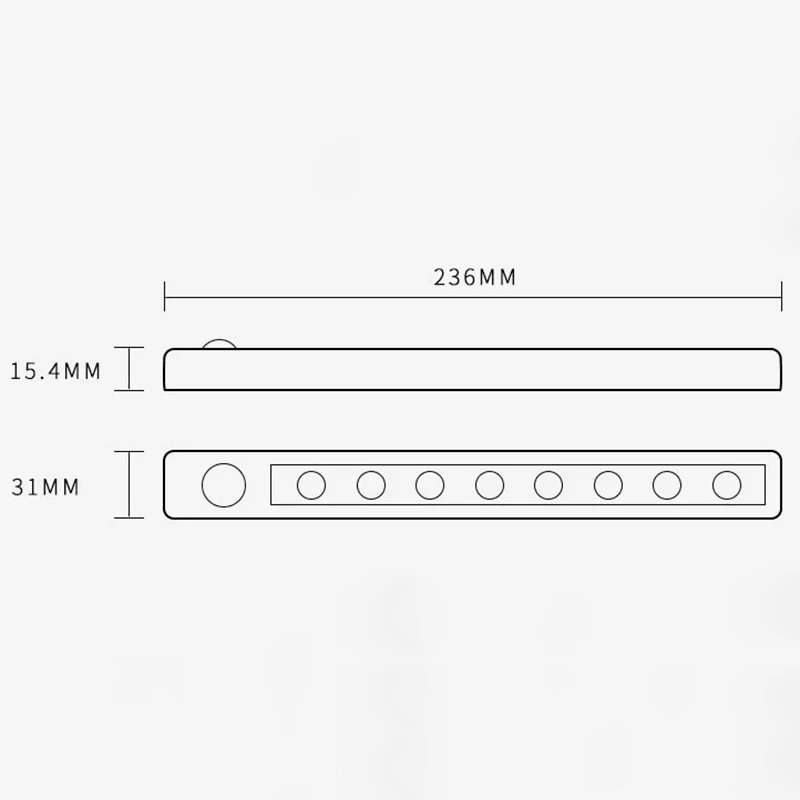 Сверхтонкий светодиодный светильник с регулируемой яркостью, 21, с сенсорным датчиком, для шкафа, кухонного шкафа, ночного освещения