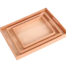Wooden Montessori Toys Infant Wooden Tray Set Of 3 Preschool Educational Learning Toys For Kids Juguetes Brinquedos E2364Z
