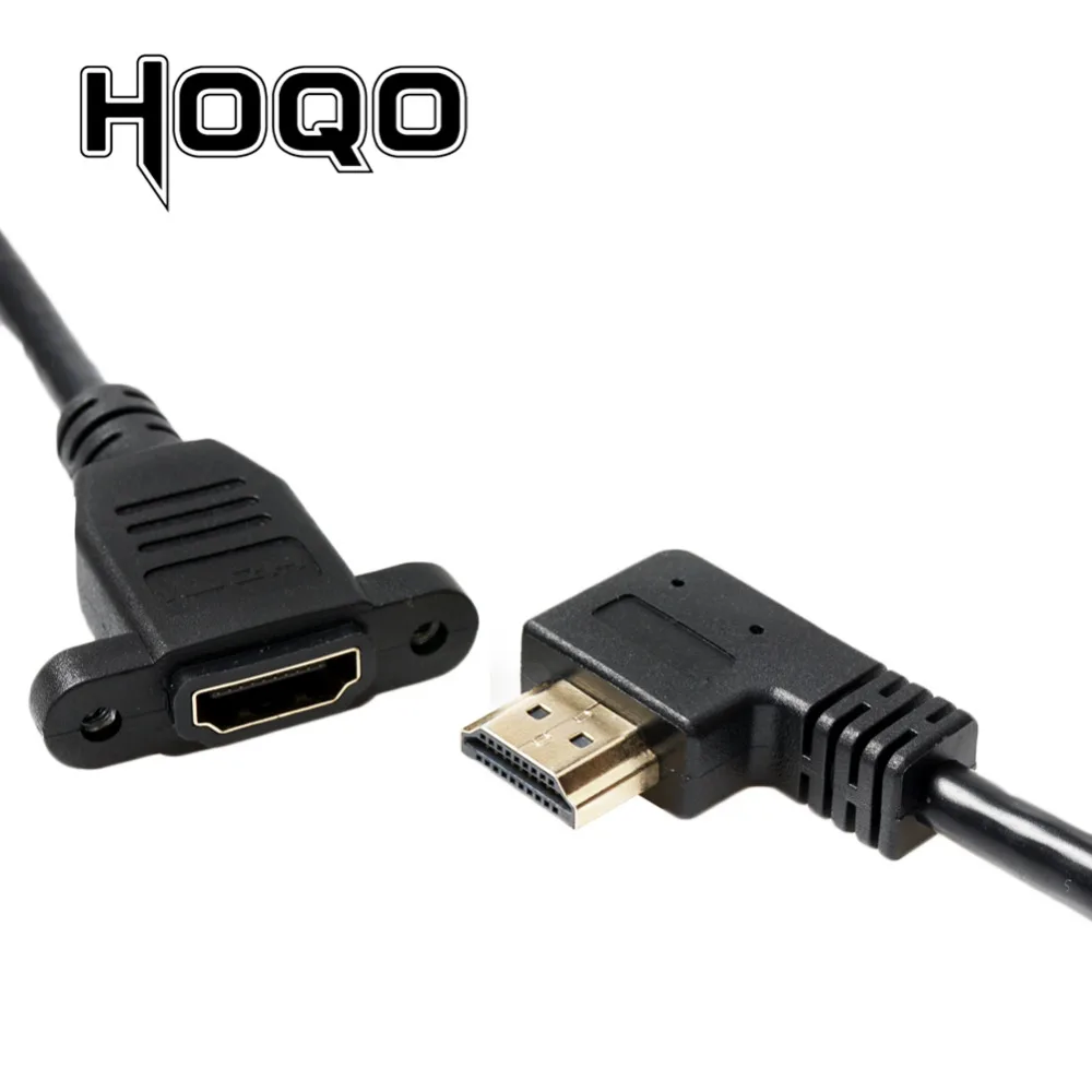 HDMI2.0 4K* 2K короткий левый и правый угол 90 градусов HDMI мужчин и женщин удлинитель HDMI Панель Крепление с винтовым отверстием для psp HDTV