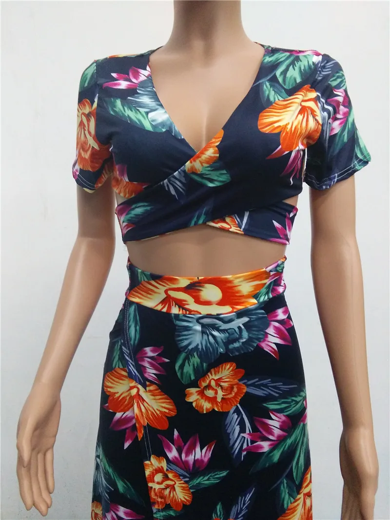 sexy crop tops and skirt 2 piece set-9