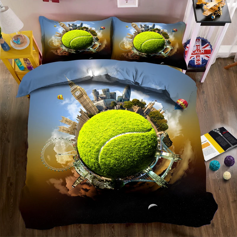 

Tennis world cartoon printing bedding Nordic series photos 3d quilt bed linen