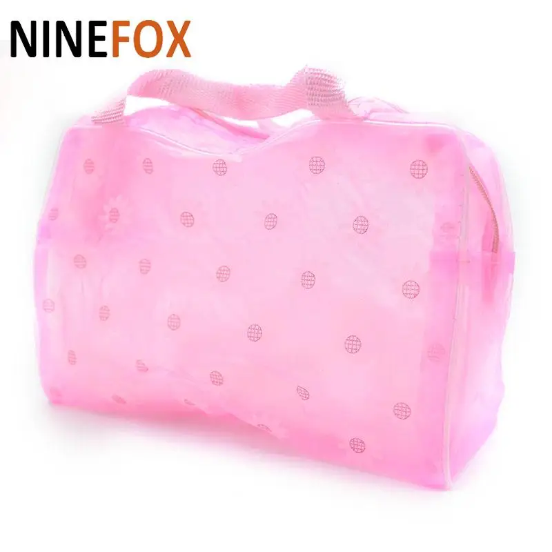 

Travel Portable Makeup PVC Bag Candy Coloe Gilrs Waterproof Transparent Cosmetic Bags for Women Ladies Toiletry Bathing Case