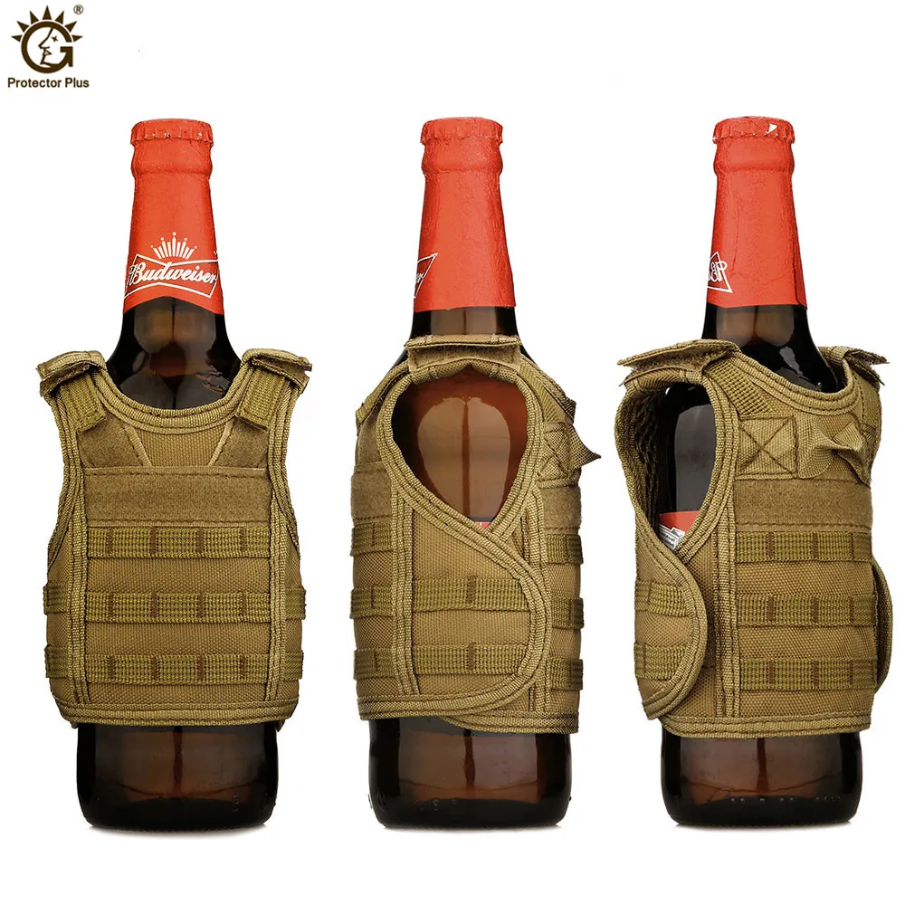 Tactical Vest Layer Military Beer Bottle Set Mini Miniature Hunting Vests Army Molle Vest Drink Set Adjustable Shoulder Straps Tactical Vest Layer Military Beer Bottle Set Mini Miniature Hunting Vests Army Molle Vest Drink Set Adjustable Shoulder Straps