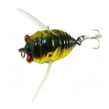 1 pçs cicada 6g 4cm poleiro inseto isca de pesca isca agudos barbo ganchos pesca equipamento isca artificial pesca