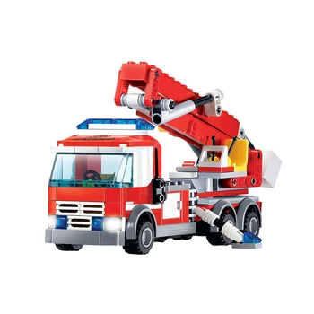 

8053 City Blocks Ladder Fire Fighting Truck Fire Station Building Blocks Bricks Educational Toys For Children Christmas Gifts