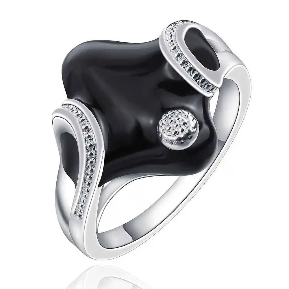 hot sell Gorgeous silver-plated ring Quadrilateral inlay crystal anillos to.us bear wedding decoration | Украшения и аксессуары