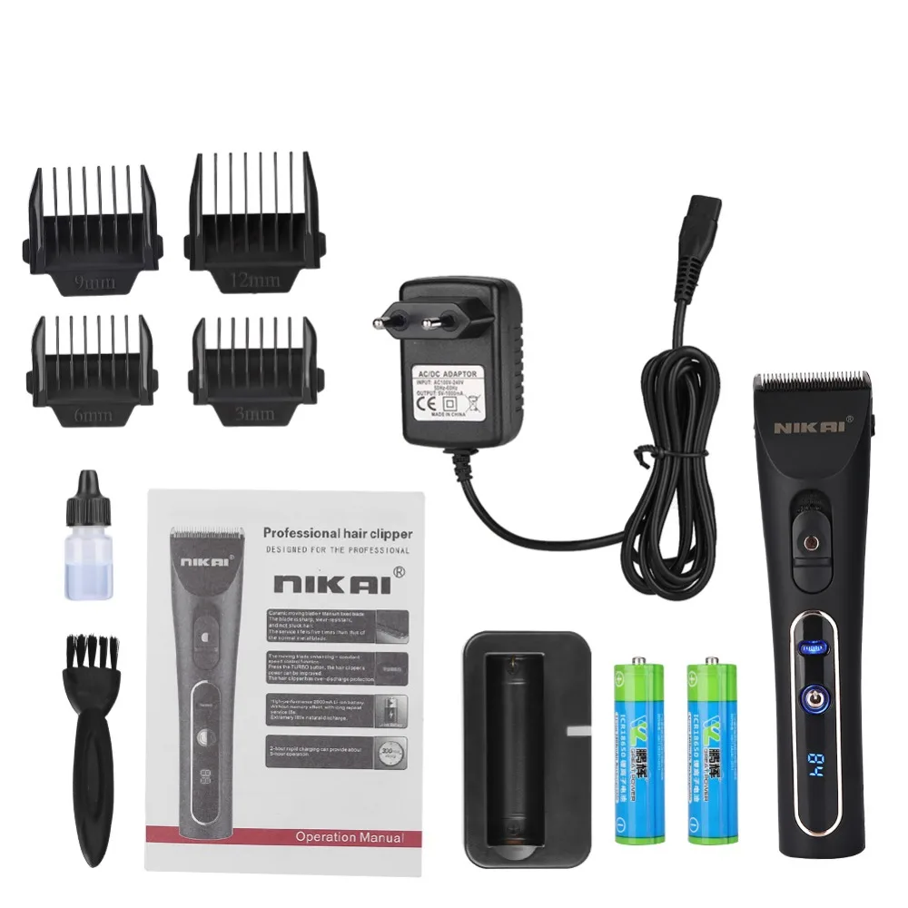 

Intelligent LCD Display Hair Clipper Rechargeable Electric Haircut Trimmer Cordless Cutter