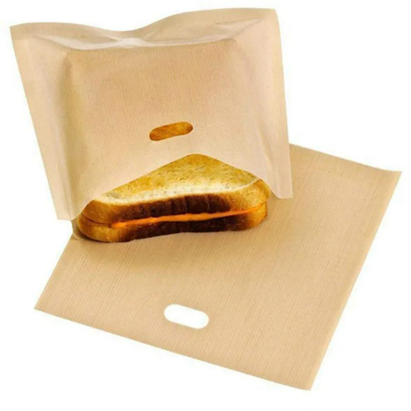 

2PCs Toaster Bags for Grilled Cheese Sandwiches Made Easy Reusable Non-stick Baked Toast Bread Bags