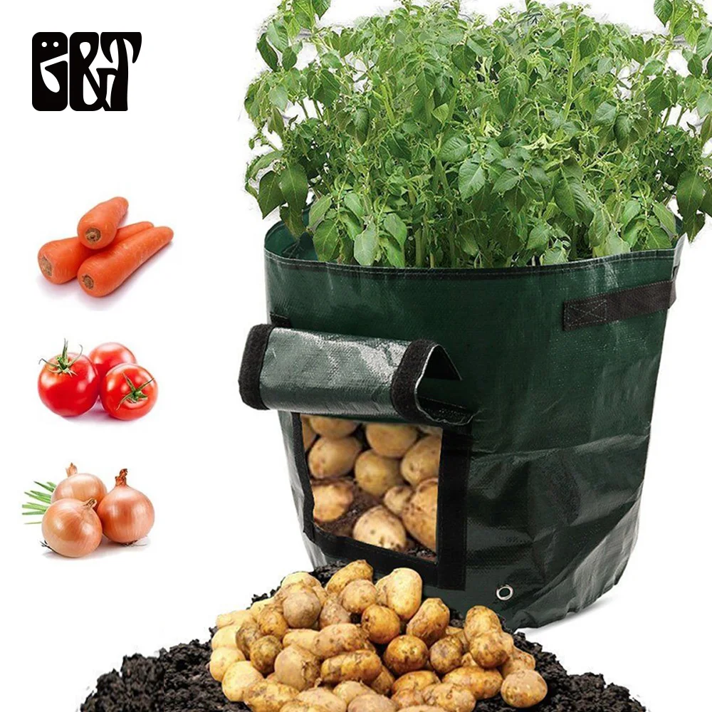GT 1/2/4/10pcs Vegetable Plant Grow Bag DIY Potato Grow Planter PE