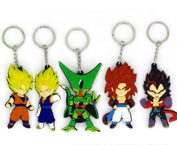 

50pcs/set Anime Dragon Ball Z Super Saiyan Son Gokou Vegeta Cell Keychains TOYS PVC Key Chains Pendants