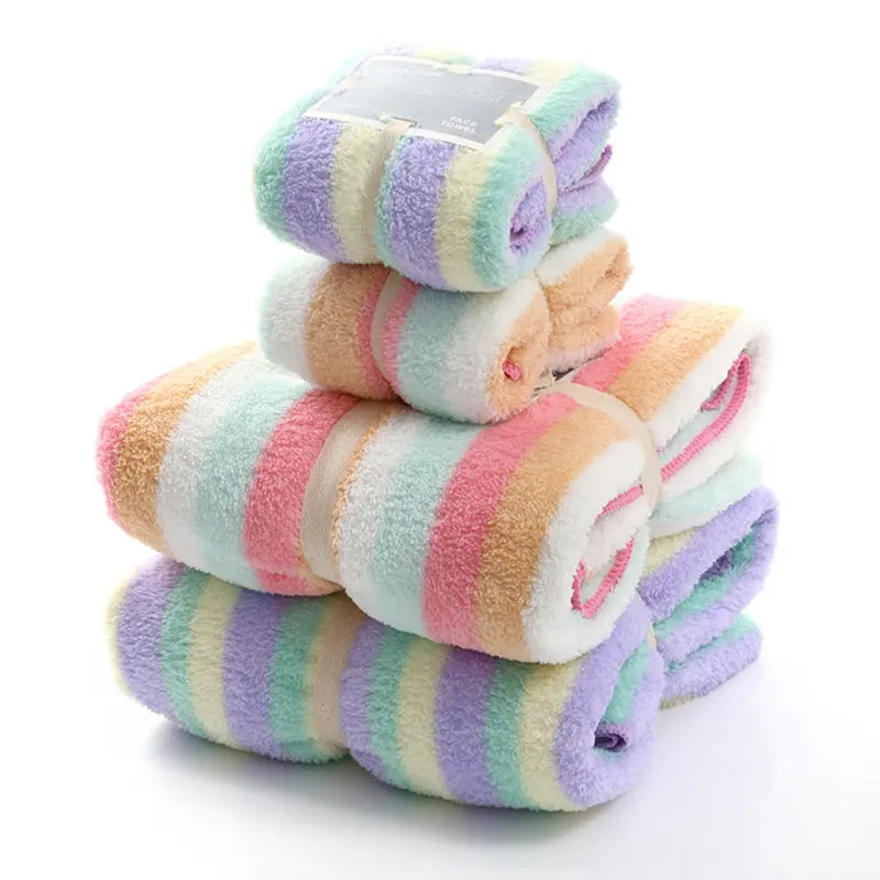 New Arrival Rainbow Microfiber Bath Towel For Bathroom Adult Multi