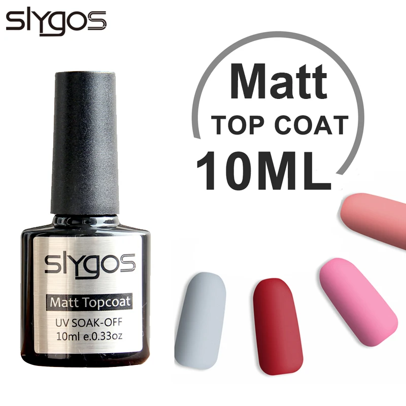 

SLYGOS 10ML Matt Top Coat Soak Off UV LED Nail Gel Polish Topcoat Nail Art Manicure Matte TOP COAT Frosted Professional Gel