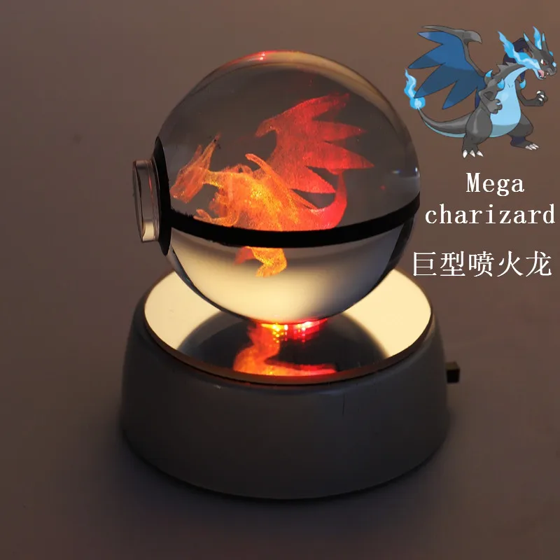 Nuovo Disegno Di Pokemon Palla Mega Charizard Sfera Di Cristallo E Led Base Ball Ball Ball Crystal Ballball Pokemon Aliexpress