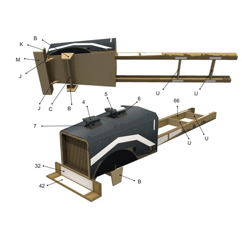 3D бумажная модель прицепа модель грузового автомобиля Игрушка Военная установка руководство DIY Военная коллекция подарок