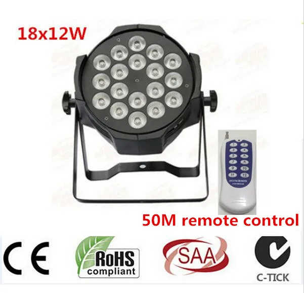 

Wireless remote control LED par 18x12W RGBW 4in1 LED Par Can Par64 led spotlight dj projector wash lighting stage light light