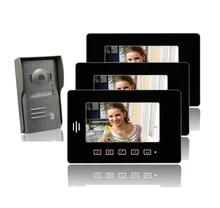 ENVÍO GRATIS 7 “Color TFT Monitores LCD Botón Táctil video de la puerta de intercomunicación teléfono con caja de metal cámara de la puerta a prueba de lluvia home portero