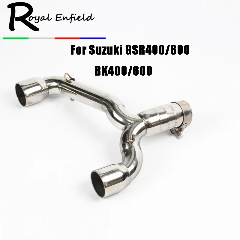 

2018 High Quality New GSR 400 Motorcycle Stainless Steel Middle Link Pipe Exhaust Muffler For Suzuki GSR400 600 BK400 600