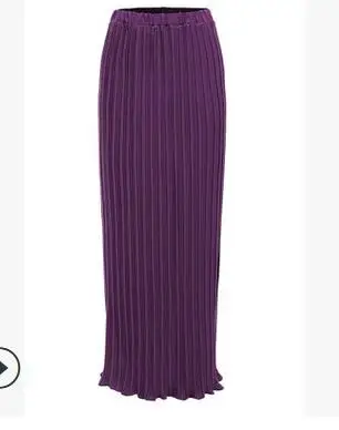 Модная шифоновая юбка с двойным бюстом, мусульманская женская плиссированная шифоновая юбка длиной до лодыжки с эластичной резинкой на талии, Студенческая юбка для девочек - Цвет: 1