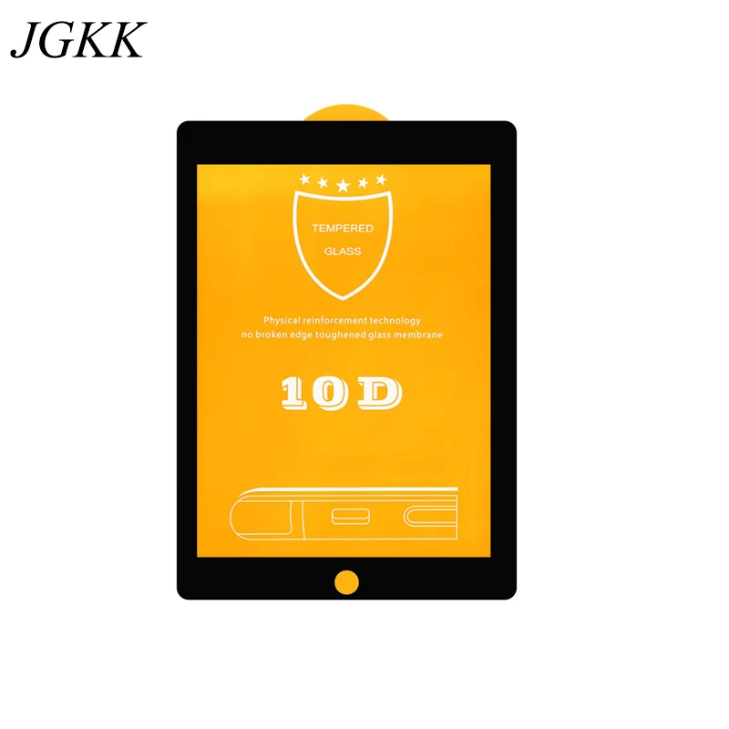 

JGKK Full Coverage 10D Tempered Glass for IPad 1 2 3 4 9.7 Tablet Screen Protector for Apple IPad 5 6 Air 1 2 HD Protective Film