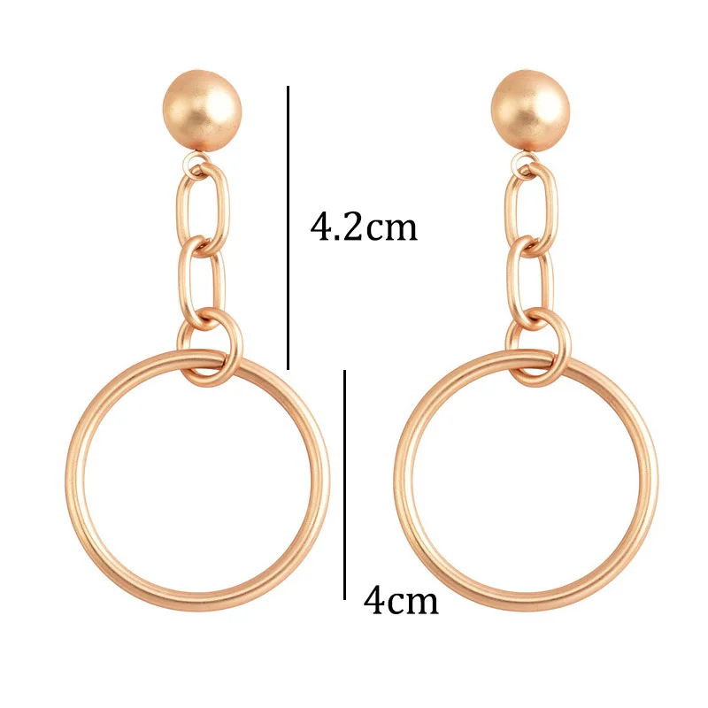 Европейские преувеличенные простые металлические круглые серьги-кольца золотого цвета, большие серьги с полой петлей для женщин, привлекательные серьги